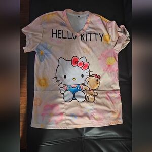 Hello Kitty 'Tie Dye' Scrub Top Unbranded